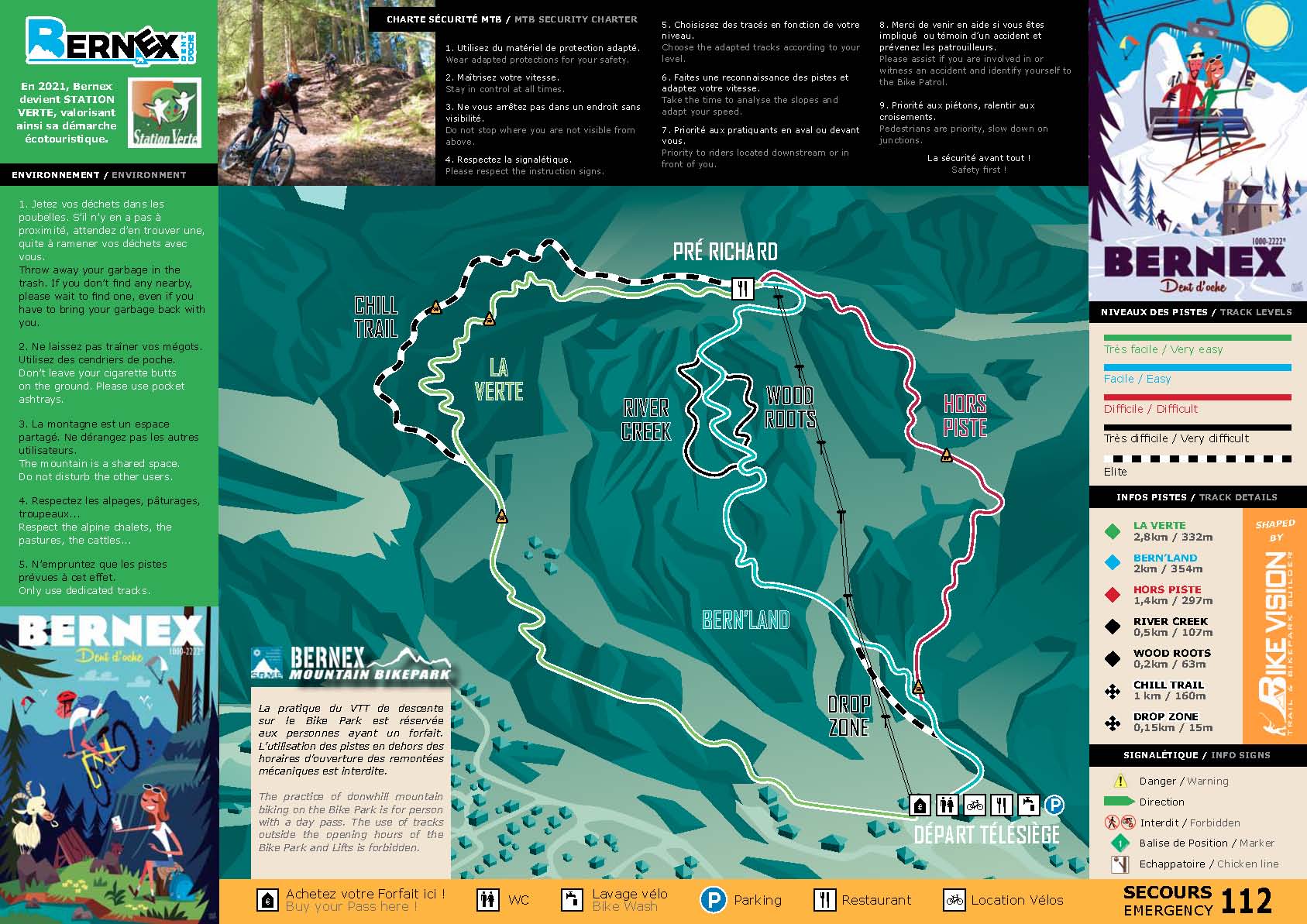 Plan des pistes Bernex Mountain Bike Park